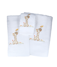 Cargar imagen en el visor de la galería, Set 3 Piezas Toallas Bebé – Jirafa