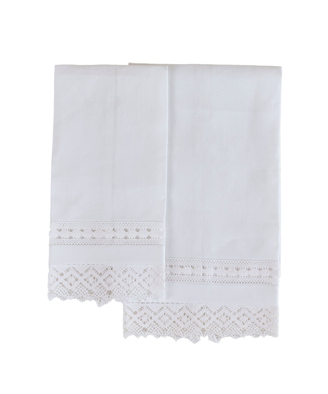 Set de 2 Guest Towels MER Encaje Blanco - Pequeño