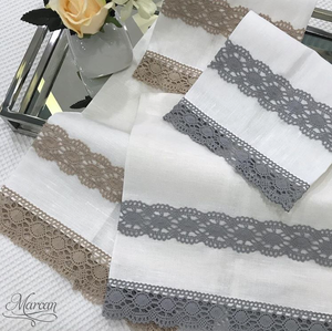 Set de 2 Guest Towel MMI  Encaje Gris