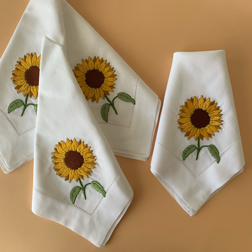 Servilletas Blancas  Girasoles